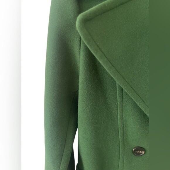 Halogen Womens Double Breasted Long Coat Overcoat Notch Collar Kelly Green S - Picture 10 of 13